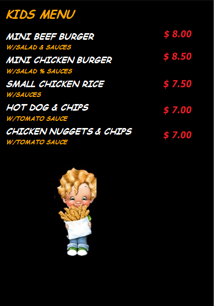 kids menu